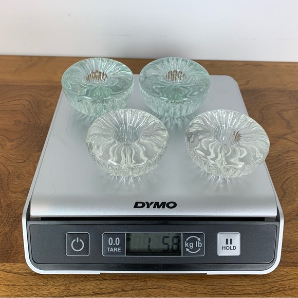 Set Of 4 Tapio Wirkkala Iittala Crystal Candle Holders Finland Vtg Different Sz - Picture 9 of 12